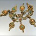 Antique Victorian Charm Bracelet Coral Turquoise Chinese Enamel Gold Vintage Jewelry