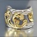 Vintage Bracelet Gold Sterling Silver Modernist Cuff Electroform Wide Designer Jewelry