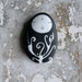 Flat Lightweight Black Beach Stone - Jizo Bodhisattva with Plant