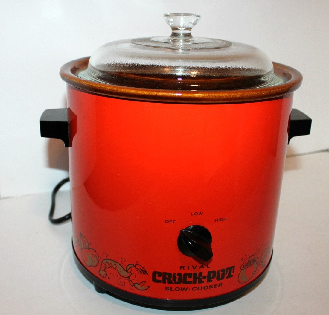 Vintage Rival  Crock  Pot  Slow Cooker Model  3100 3 5 Qt Glass