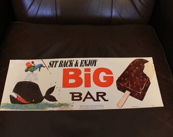 VINTAGE NOS Big Bar Paper Advertising Poster