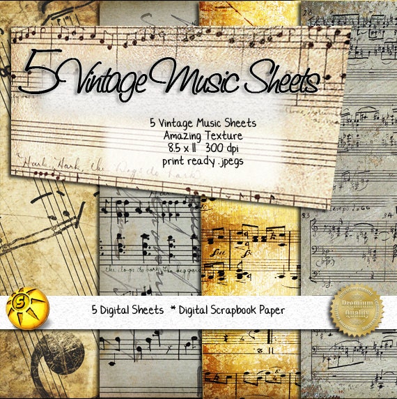 Vintage Music Paper Collection 5 Printable by