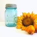Reserved for Carine Ball Perfect Mason Jar / Aqua / Zinc Lid / Wedding Decor / Number Seven