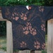 Wolf print tshirt, dischaged pattern on all cotton t-shirt OOAK Large - 11WW14