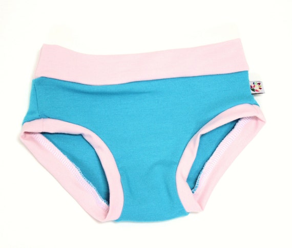 Aqua & Pink Bamboo Girls Underwear