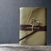 Big Tree & bird MiniBook A7 Olive Green leather