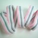 Pink Elastic, pastel, stripe, white, grey, gray, crafting, fabric, headband, book strap, bag, girl, iammie