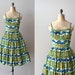 vintage 1950s dress / 50s day dress / Chlorophyta dress