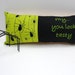 CUSTOM for Angela -Hand embroidered spider pillow for Halloween in black and green "my...you look tasty"