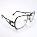 Matte Black Geometric Glasses 1980s UV Protection Frames
