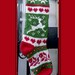 Hand knit Christmas stocking, Personalized, made of pure wool yarn, fully lined -- reindeer
