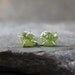Uncut Raw Rough Peridot Earrings - Sterling Silver Stud Style Earrings - August Birthstone - Handmade and Designed by A Second Time