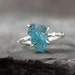 Apatite Ring - Raw Uncut Rough Apatite - Sterling Silver Ring - Handmade and Designed by A Second Time