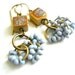 Beaded Dangle Earrings, Powder Blue Glass Peanut Beads, Elaine Ray Ceramic, Brass, Boho, Summer Fashion, Beach