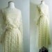 Vintage Wedding Dress 1980s Edwardian Style Sheer Lace Dress XS, S