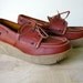 vintage 70s preppy platform wedge boat shoes