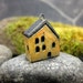 Yellow...Saggar Fired Rustic House Pendant / Ornament