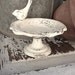Petite Garden Bird Bath Rustic And Distressed, Shabby Chic White