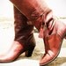 Vintage, Ox-Blood, Leather, Riding, Boots, 6, Six, Made in Italy, Tassels, Heel, Equestrian, Cowboy, Cowgirl, Mid-Calf, Foldable