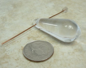 38x15mm Crystal Czech Glass Teardrop Focal Pendant (BS12)