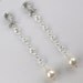 Wedding Earrings Ivory Pearl Earrings Long Silver Wedding Bridal Dangle Post Earrings