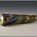 a unique colorful handmade organic lampwork pendulum pendant done in StrikingColor glass - Re'em Horn