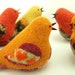 Bird Ornament Eco Friendly Home Decor Bird in Harvest Colors Yellow and Orange Bird Felted Wool Lamb Wool Stuffing RESERVED FOR LISA