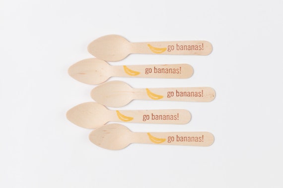 Go Bananas - Sock Monkey Party - 20 Wooden Ice Cream Spoons - Eco-friendly Wooden Utensils Il_570xn