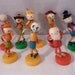 8 Vintage Christmas Spun Cotton Pixie Puppets Ornaments