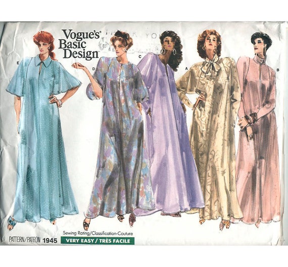 Sewing Pattern Vogue 1945 Caftan womens plus size 50