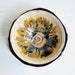 Ceramic Bowl and rustic serving plate gold black tribal pottery bowl