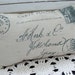 Romantic French Post Card Pillow Postmark Script Throw Pillow