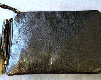 Pebbled Black Vegan Purse, Vegan Bag, Vegan Carryall