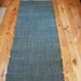 Woven Rag Rug Runner Teal Blue 86 inches long No Fringe