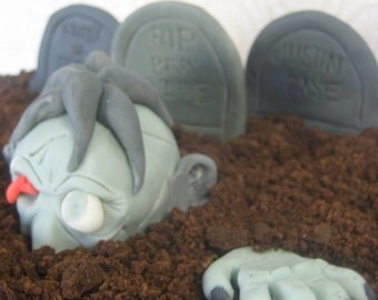 The Walking Dead Cake Topper, Zombie Cake Topper, Halloween Cake Topper, Zombie Birthday Cake Topper, Edible Zombie Fondant Cake Topper