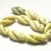 Fancy Carved Spiral Peridot Jasper Tube Beads 26x12mm 11 inch strand
