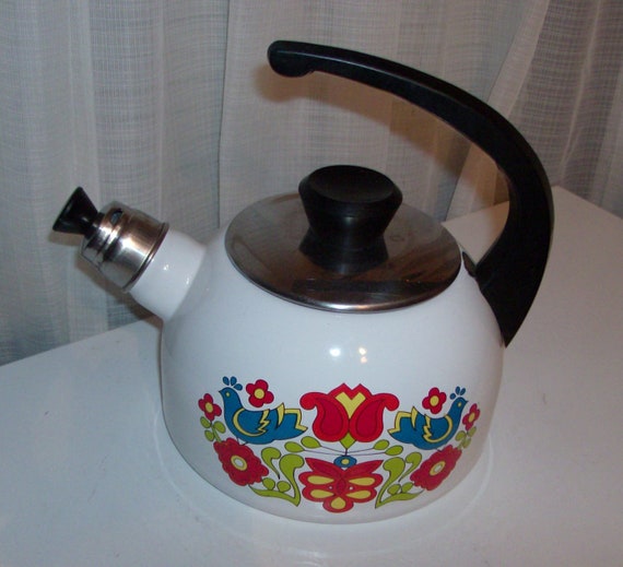 Stove Top Tea Kettle with Pennsylvania Dutch Design