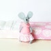 Pink Felt mouse in matchbox patterned with butterflies