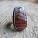 Lace Agate Ring in Oxidized Sterling Silver - Ruffle Ring in Lace Agate