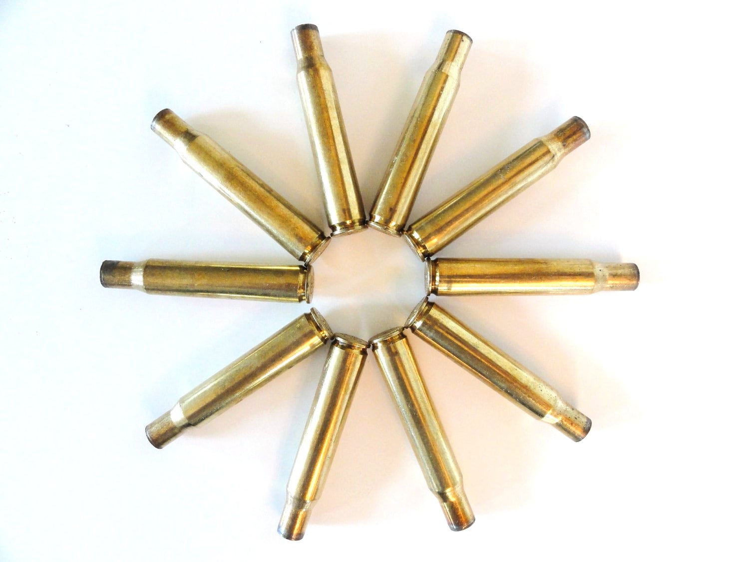 Spent 30-06 Brass Shell Casings set of 10 Empty Bullet Ammo