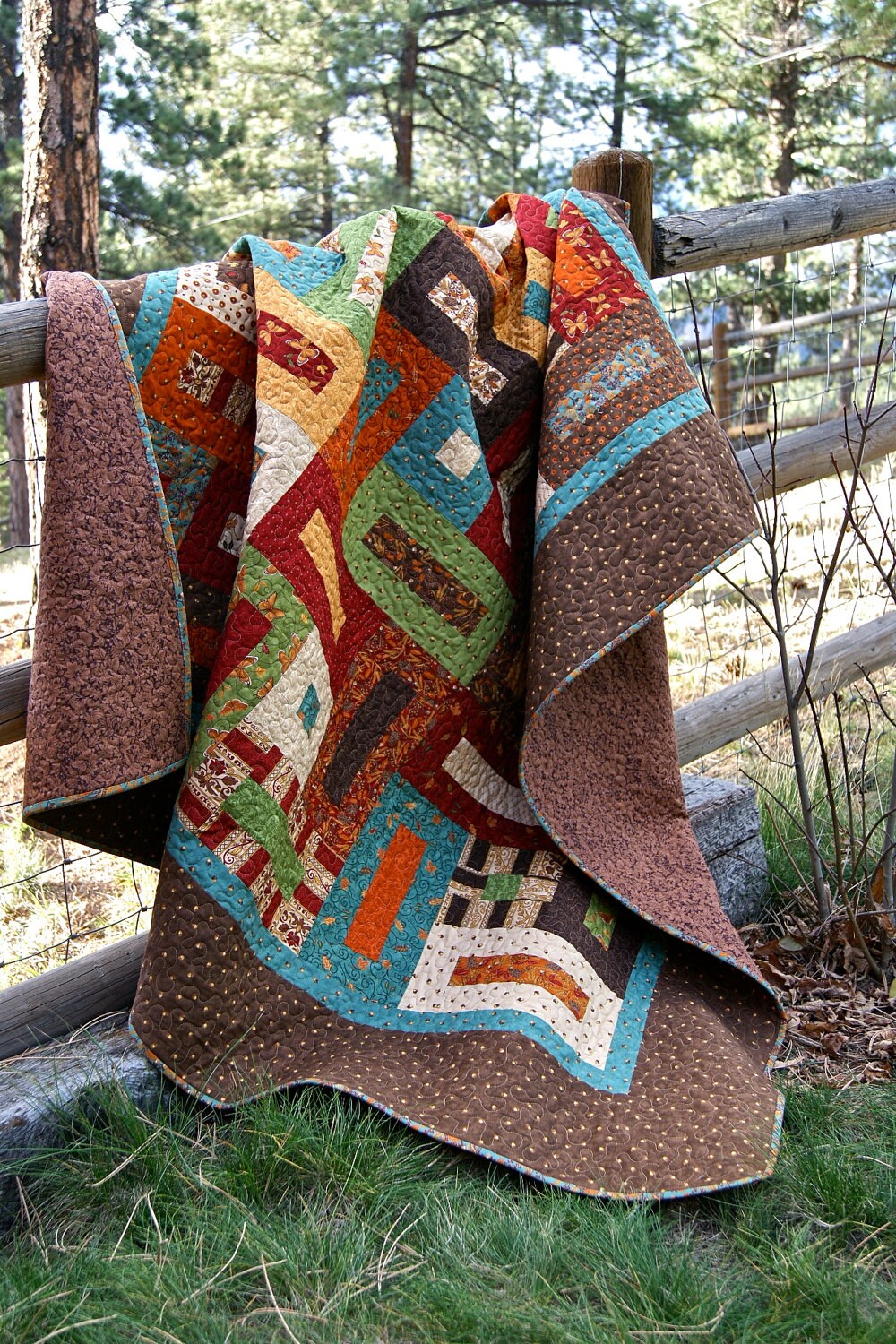 Quilt Autumn Throw Lap HANDMADE Fabulous Fall Moda