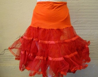 Red Crinoline Vintage Full Crinoline Petticoat Adult Mona of Hollywood