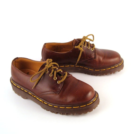 Doc Martens Oxfords Vintage 1990 Dr Brown Leather Shoes UK