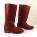 Frye Riding Boots Vintage 1980s Burgundy Brown Leather Boots Flat Women's size 6
