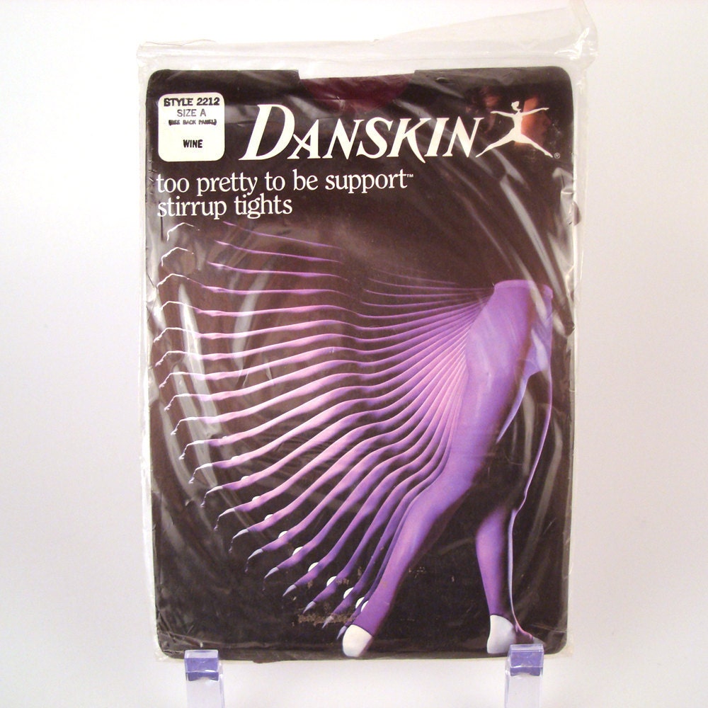 Vintage Danskin Tights 1980s Danskin Tights Wine Maroon Dark