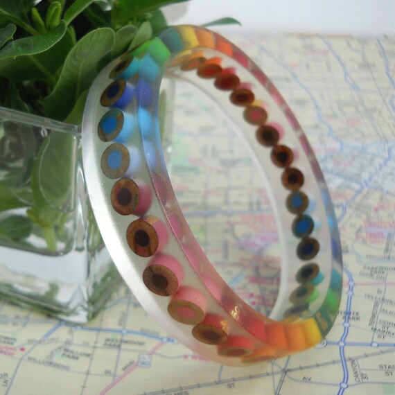 Resin Bangle Resin Bracelet Colored Pencil Bangle