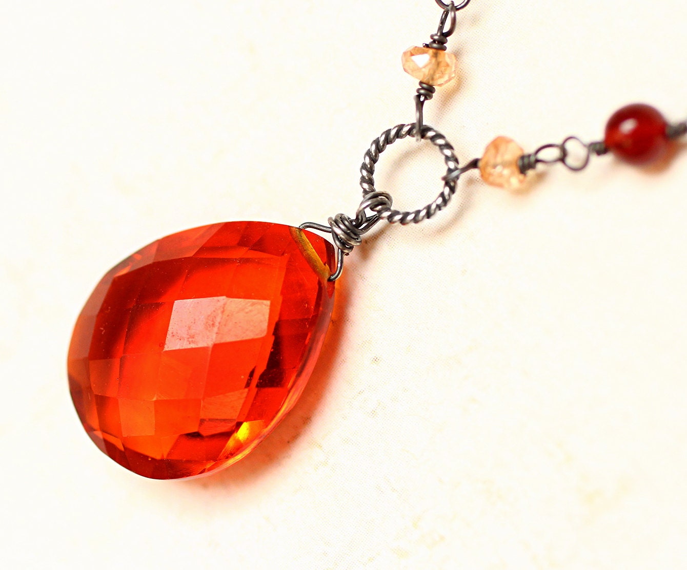 Orange stone pendant Clearance