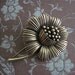 Vintage Gold Tone Flower Brooch