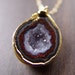 Red Black Druzy Necklace in 14k gold