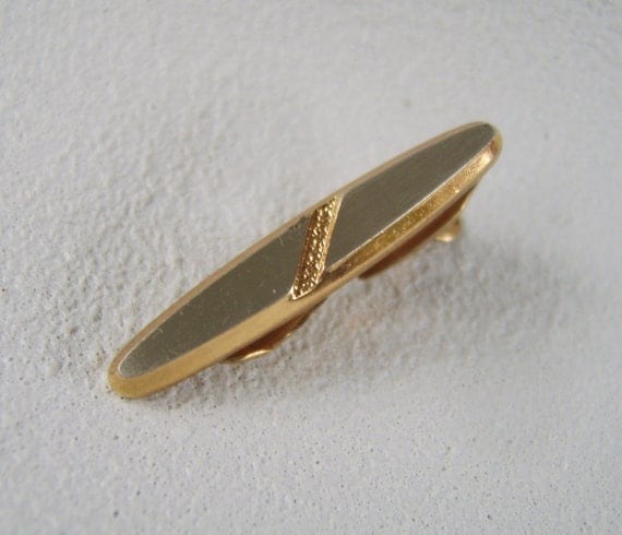 Vintage Hickok Tie Clip Gold & Silver Finish Mid Century